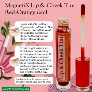 The Naturally MagnetiX Lip & Cheek Tint Red Orange 12ml